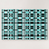 Geplakt in Aqua, Blauwgroen, zwart en wit Legpuzzel (Horizontaal)