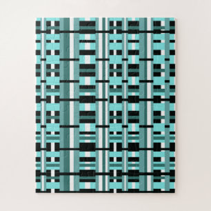 Geplakt in Aqua, Blauwgroen, zwart en wit Legpuzzel