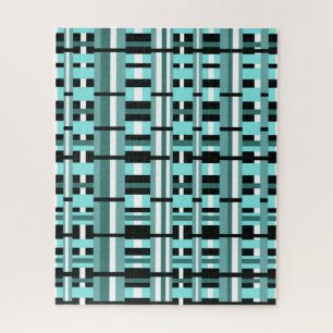 Geplakt in Aqua, Blauwgroen, zwart en wit Legpuzzel