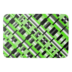 Geplakt in Lime Green, Black & Grey Diagonal Badmat