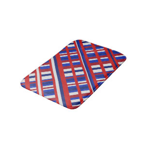Geplakt in Rood, Wit & Blauw Diagonal Badmat