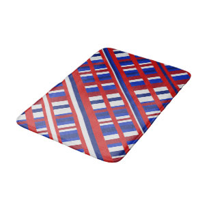 Geplakt in Rood, Wit & Blauw Diagonal Badmat