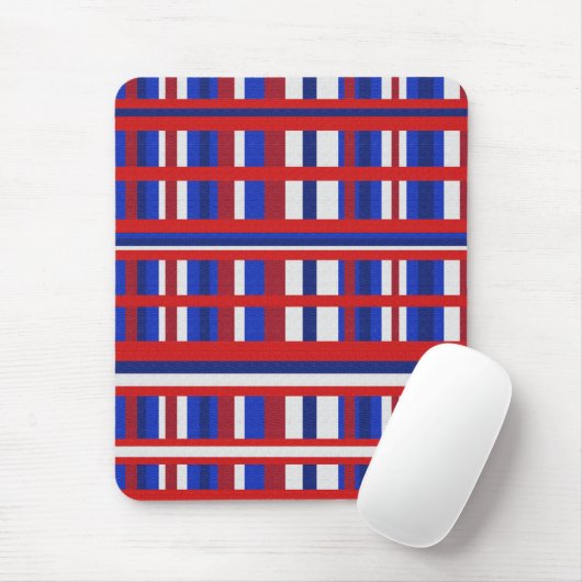 Geplakt in rood, wit en blauw muismat (Met muis)