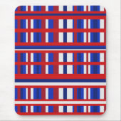 Geplakt in rood, wit en blauw muismat (Voorkant)