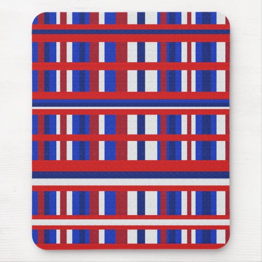 Geplakt in rood, wit en blauw muismat (Voorkant)