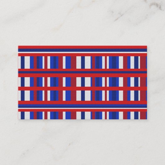 Geplakt in rood, wit en blauw visitekaartje (Voorkant)