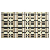 Geplakt in Taupe, Tan, Zwart, Wit Modern Kussensloop (Voorkant-Rechts)