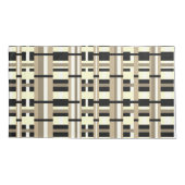 Geplakt in Taupe, Tan, Zwart, Wit Modern Kussensloop (Achterkant-Links)