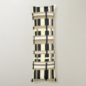 Geplakt in Taupe, Tan, Zwart, Wit Modern Lichaamskussen (Achterkant (Verticaal))