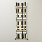 Geplakt in Taupe, Tan, Zwart, Wit Modern Lichaamskussen (Voorkant Verticaal)