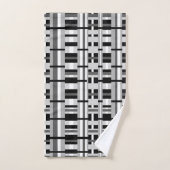Geplakt in zwart, wit en grijs bad handdoek (Handdoek)