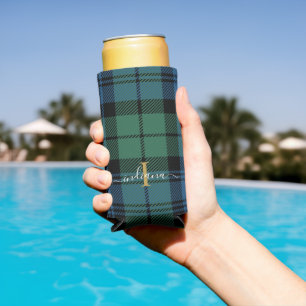 Geplakt monogram ritssluiter Tartan Aangepast