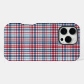 , geplakt rood wit blauw patroon iPhone hoesje (Achterkant horizontaal)