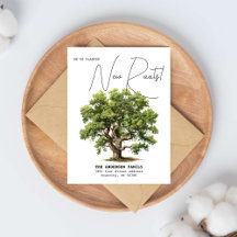 Geplante Nieuwe Wortels Adres Eik Aquarel Verhuisb