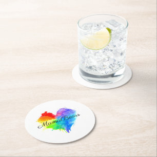 Geplatte regenbooghartOnderzetter Ronde Kartonnen Onderzetter