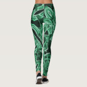 Geplette en overlappende groene acryltapecutouts leggings (Achterkant)