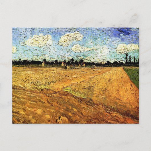 Geploegd veld (de Furrows) van Vincent van Gogh Briefkaart (Voorkant)