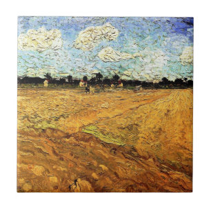 Geploegd veld (de Furrows) van Vincent van Gogh Tegeltje