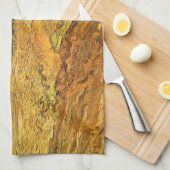 Geploegd veld (de Furrows) van Vincent van Gogh Theedoek (Quarter Fold)