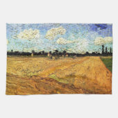 Geploegd veld (de Furrows) van Vincent van Gogh Theedoek (Horizontaal)