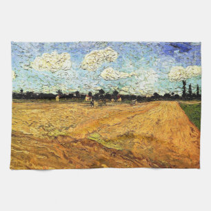 Geploegd veld (de Furrows) van Vincent van Gogh Theedoek