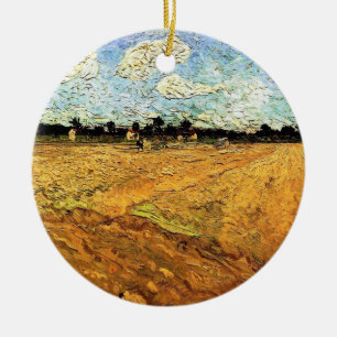Geploegde Akker (de Voren) van Vincent van Gogh Keramisch Ornament