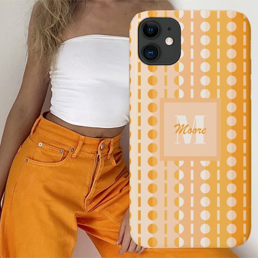 Geplooide strepen - Licht tot donker Sinaasappel O Case-Mate iPhone Case