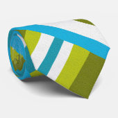 Gepolijst in Turquoise, Olive & Lime Green Stropdas (Opgerold)
