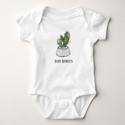 Gepolijst Succulent Houseplant Custom Baby Bodysui Romper (Voorkant)