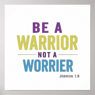 Gepolijste Krijger Geen Worstelende Joshua 1:9 Spi Poster