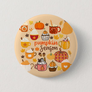 Gepompte Pompoenseizoen Ronde Button 5,7 Cm