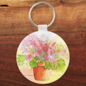 Gepootte bloemen sleutelhanger (Voorkant)
