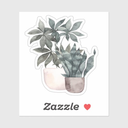 Gepootte Planten - Groene Thuissticker Sticker (Vel)