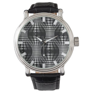 Gepotteerde golven achtergrond zwart-wit horloge