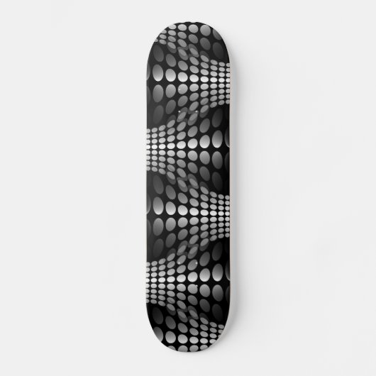 Gepotteerde golven achtergrond zwart-wit skateboard (Voorkant)