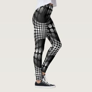 Gepotteerde golven - Behangpapier zwart-wit Leggings