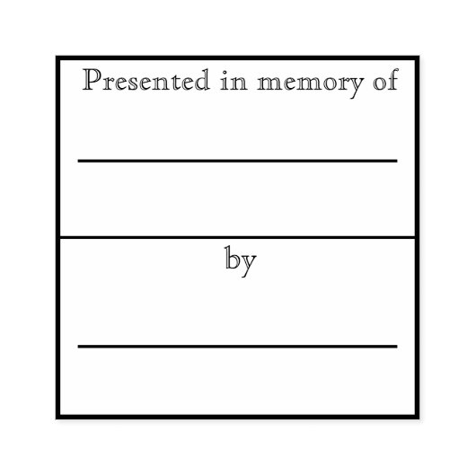 Gepresenteerd ter nagedachtenis van de boekenplaat rubberstempel (Afrduk)