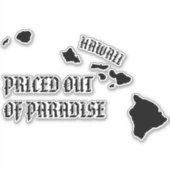 GEPRIJSD UIT HET PARADIJS Hawaï Eilanden BLK Sticker (Voorkant)