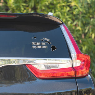 GEPRIJSD UIT HET PARADIJS Hawaï Eilanden BLK Sticker