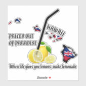 GEPRIJSD UIT PARADIJS LIMONADE HI Flag Islands Sticker (Vel)