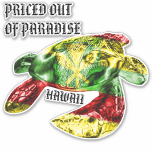 GEPRIJSD UIT PARADISE HI TRBL Honu Kanaka Maoli Sticker