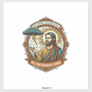 Geprikkeld Jezus Donkere Regenwolk Bliksem Weer Hu Sticker