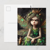 Geprikkelde Fee Gouden Insect Briefkaart (Voorkant / Achterkant)