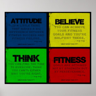 Gepript voor Fitness citeert Collage Poster