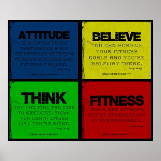 Gepript voor Fitness citeert Collage Poster (Voorkant)