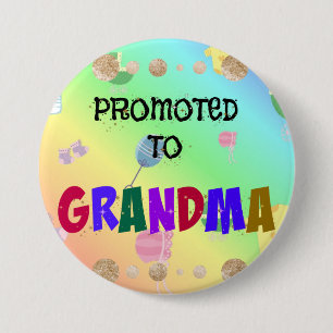 Gepritiseerd naar oma, Celebration design, Ronde Button 7,6 Cm