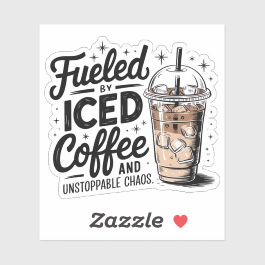 Geproduceerd door Iced Coffee en Unstoppable Chaos Sticker (Vel)