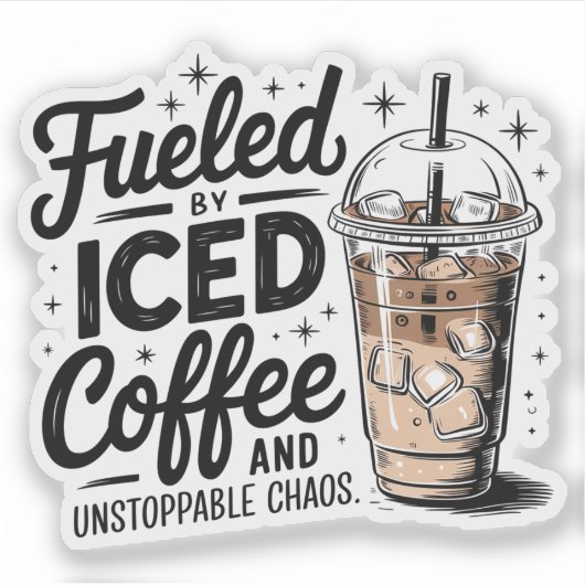 Geproduceerd door Iced Coffee en Unstoppable Chaos Sticker (Voorkant)