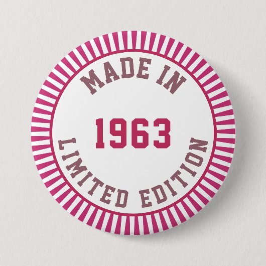 Geproduceerd in 1963 ronde button 7,6 cm (Voorkant)