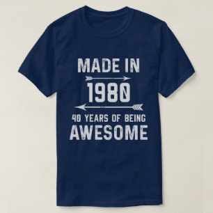 Geproduceerd in 1980 40 jaar Geweldige Mannen Vrou T-shirt